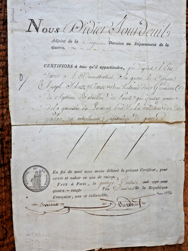 1794 attestation pour un - 1794,