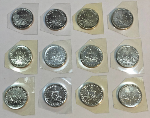 Lot pieces 1 franc - de,