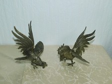 Paire De Coqs De Combat Italiens, Oiseaux En Métal ! Décoratif !