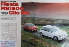 Original 1992 FIESTA RS 1800 vs CLIO 16v  Autocar magazine twin test
