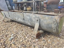 Vintage Curved Galvanise Riveted Trough Garden Planter Grey Ribbon Feet