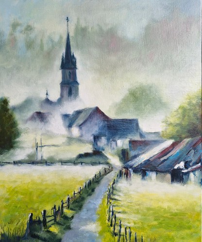 Village picardie peinture - village,