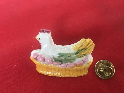 Pins poule porcelaine œufs - pins,