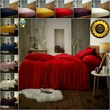 Teddy Bear Fleece Fitted Sheet OR Duvet Cover Set Sherpa Thermal Warm Bedding