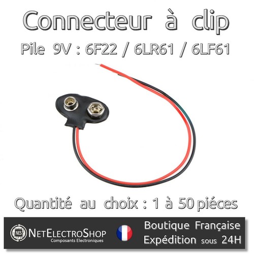 Connecteur pile clipsable - pile,