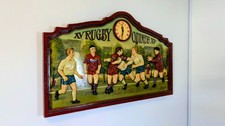 Cadre mural “Rugby XV” par Country Corner – décor sportif en relief – horloge