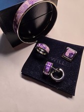 FREYWILLE MAGIC SPHINX BANGLE, PENDANT, EARRINGS AND RING LAVENDER/PURPLE