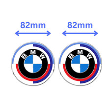 BMW logo 50th Anniversary Emblem Badge Set - Front & Rear Logos 82mm+82mm