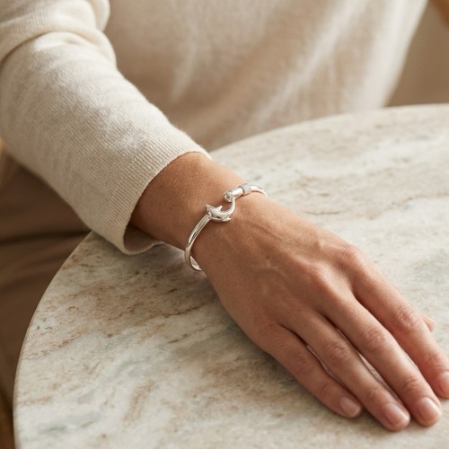 Bracelet jonc ancre marine - bracelet,