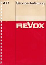 Service Manual Guide for Revox A 77 (A77) in English