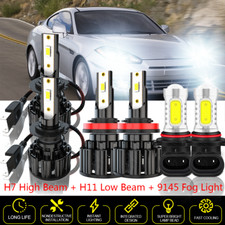 Combo 6x LED Headlights High Low + Fog Light Bulbs For Hyundai Tiburon 2007 2008