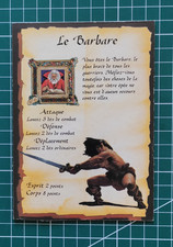 Heroquest : carte personnage Le Barbare / barbarian character stat board