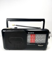 Vintage Sony ICF-750W AM/FM Portable Radio With Handle - Working - Black