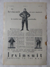 4/1938 PUB IRVING AIR CHUTE COMBINAISON VOL IRVINSUIT HELMET JACKET ORIGINAL AD
