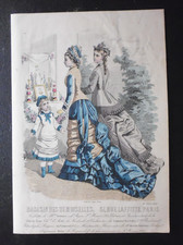 Gravure mode juin 1876...magasin des demoiselles,toilettes Mme Duboys,