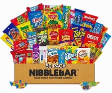 NIBBLEBAR 50 Count Snack Box Variety Pack Care Package Gift Kids Adults