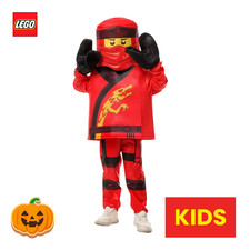 LEGO Ninjago Kai Kids Costume – Red Ninja Outfit with Mask & Hood for Halloween