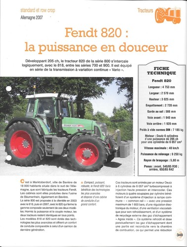 Fendt 820 agricultural - fendt,