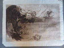 Prouvé Victor lithographie signée et datée 1909