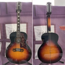 12 String Vintage Sunburst J-200 Acoustic Electric Guitar Rosewood Fingerboard
