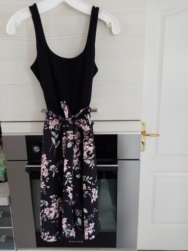 Robe noire fleurie - , neuve
