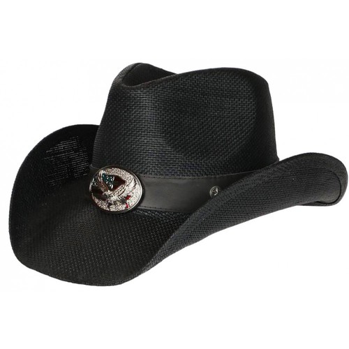 Chapeau cowboy noir paille - noir, usa