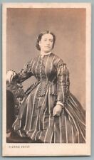 CDV 1860 women's dress with fringes & braids trimmings. Pierre Petit Photo. Mode