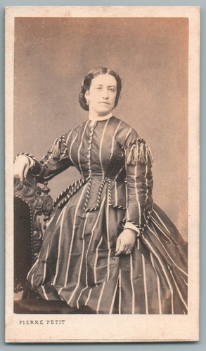 Cdv 1860 femme robe - à, franges