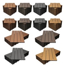 Dalles de sol bois WPC carreau de terrasse jardin 1/2/3/4/5m² modèle à choisir