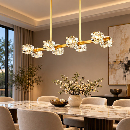 Modern gold crystal chandelier - crystal,