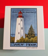 Sandy Hook New Jersey Lighthouse Tissue Box Cover - Point Boutique - Yarbrough 
