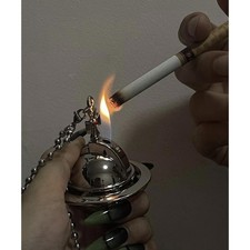 Vivienne Westwood Lighter With Two Orbs Chain Silver Tone*US SELLER READY SHIP*