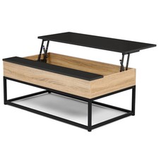 Table basse plateau relevable rectangulaire BOSTON 100 cm design industriel