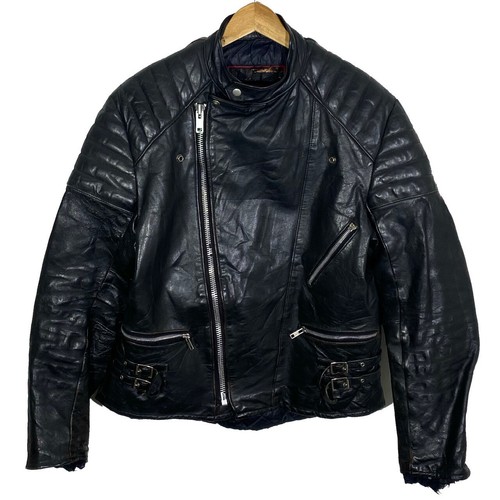 Blouson cuir biker noir - en,