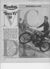 advertising Pubblicità brochure  - TEST MOTO MONDIAL CROSS 50cc. 5V  1969 