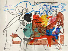 Contemporary Art, Symbolism, Genre Scene, Nude after La Corbusier.