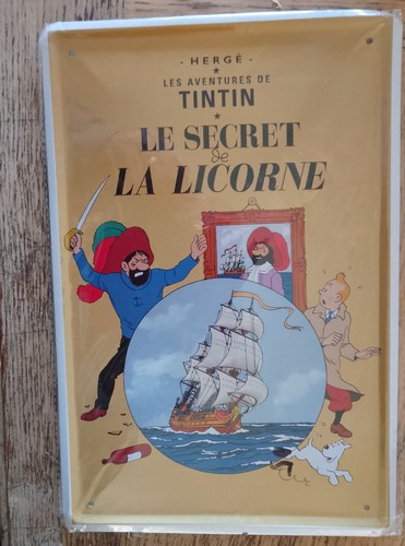 Plaque émaillée tintin neuve - tintin,