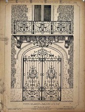 Architect Board Wrought Iron Garden Door and Balcony
