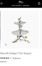 Butterfly Ginkgo 2 Tier Etagere