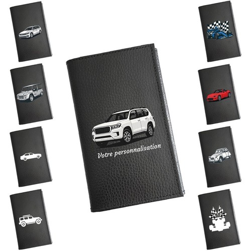 Etui porte carte grise cuir - grise, en