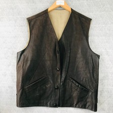 Vintage Gilet Homme XL Cuir