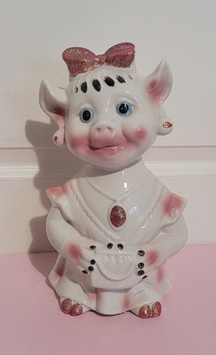 Vintage grande tirelire cochon - tirelire,