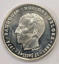 1976 Belgium 25Th Anniv. Of King Baudouin 250 Francs- T241