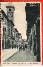 POSTCARD DEMONTE FP TRAVELLED 1937 CORSO UMBERTO ANIMATED OCCASION
