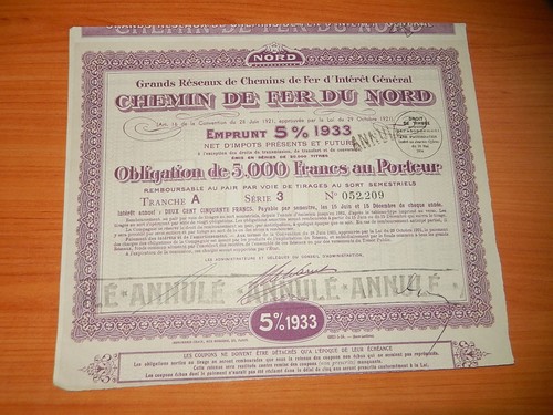 Ancienne obligation 1000f - ancienne,