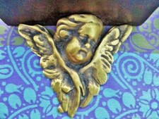 Antique Angelot Wood Bronze Wall Console Old Wall Console Cherub Wood Bronze