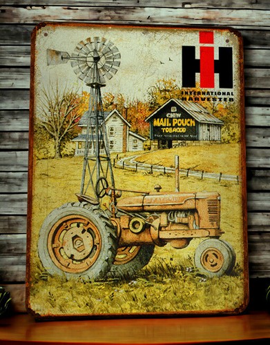 Plaque métal tracteur - plaque, ih
