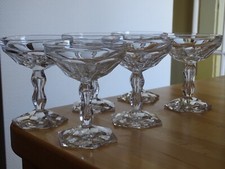 VAL ST LAMBERT CRISTAL MODELE LALAING 6 ANCIENNES COUPES A CHAMPAGNE