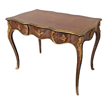 French Bureau Plat Louis XV 1890 in the manner of Francois Linke Ormolu Kingwood