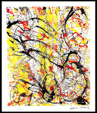 Jackson Pollock Peinture D'Action COA Signée Numérotée Au Crayon Limité